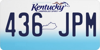 KY license plate 436JPM
