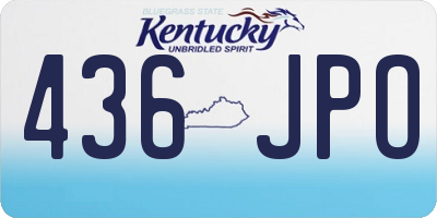 KY license plate 436JPO