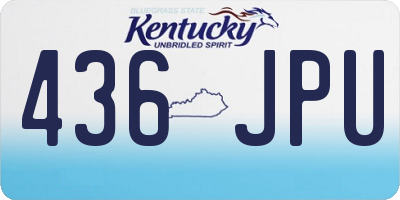 KY license plate 436JPU