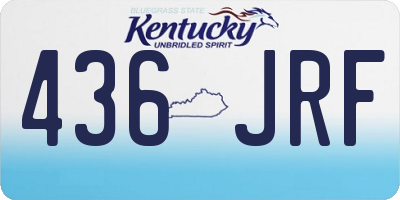 KY license plate 436JRF