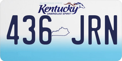 KY license plate 436JRN