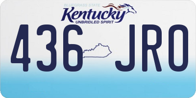 KY license plate 436JRO