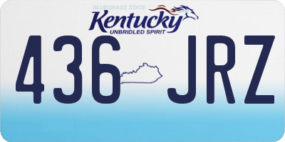 KY license plate 436JRZ