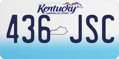 KY license plate 436JSC