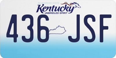 KY license plate 436JSF