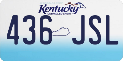 KY license plate 436JSL