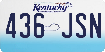 KY license plate 436JSN
