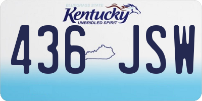 KY license plate 436JSW