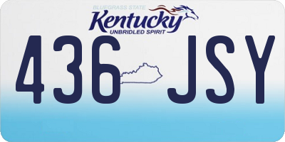 KY license plate 436JSY