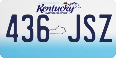 KY license plate 436JSZ