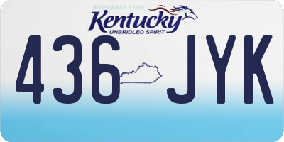 KY license plate 436JYK