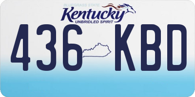 KY license plate 436KBD