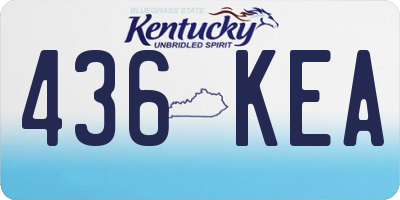KY license plate 436KEA