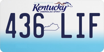 KY license plate 436LIF