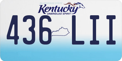 KY license plate 436LII