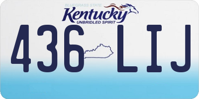 KY license plate 436LIJ