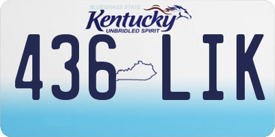 KY license plate 436LIK