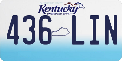KY license plate 436LIN