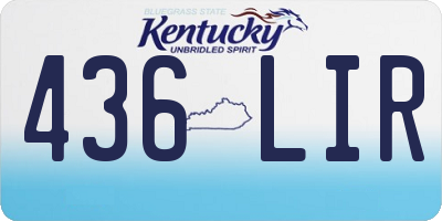 KY license plate 436LIR