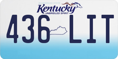 KY license plate 436LIT