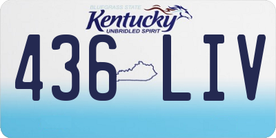KY license plate 436LIV