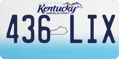 KY license plate 436LIX