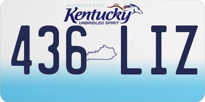 KY license plate 436LIZ