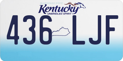 KY license plate 436LJF