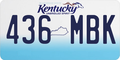 KY license plate 436MBK