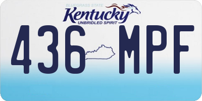 KY license plate 436MPF
