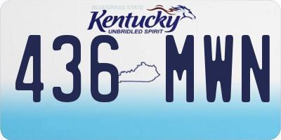 KY license plate 436MWN