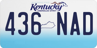 KY license plate 436NAD