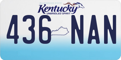 KY license plate 436NAN