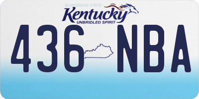 KY license plate 436NBA