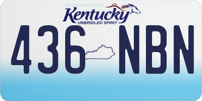 KY license plate 436NBN