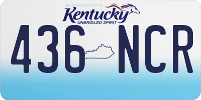 KY license plate 436NCR