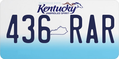 KY license plate 436RAR