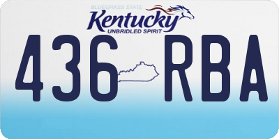 KY license plate 436RBA