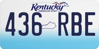 KY license plate 436RBE