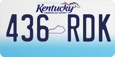KY license plate 436RDK