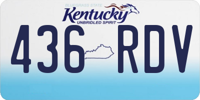 KY license plate 436RDV