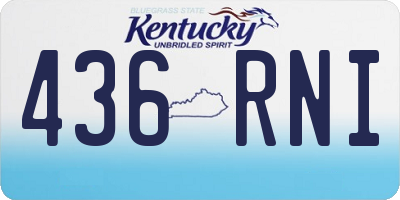 KY license plate 436RNI