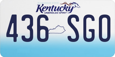KY license plate 436SGO