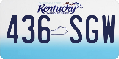 KY license plate 436SGW