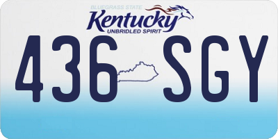 KY license plate 436SGY