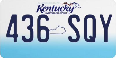 KY license plate 436SQY