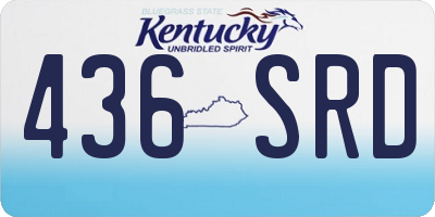 KY license plate 436SRD