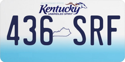 KY license plate 436SRF