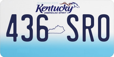 KY license plate 436SRO