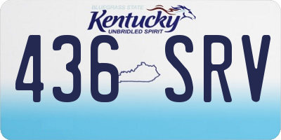 KY license plate 436SRV